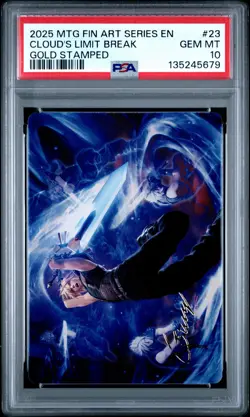 2025 Magic The Gathering Final Fantasy Art Series #23 Cloud'S Limit Break PSA10 - Image 1