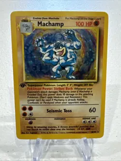 Pokemon TCG Machamp Holo Rare 1st Edition LP-MP - Image 1