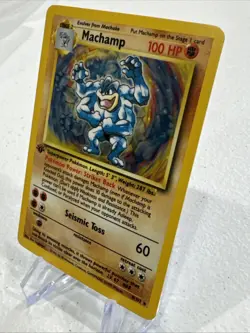 Pokemon TCG Machamp Holo Rare 1st Edition LP-MP - Image 3