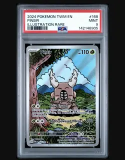 2024 POKEMON TWM EN PINSIR ILLUSTRATION RARE #168 PSA 9 - Image 1