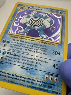 Poliwrath Unlimited Holo Rare Pokemon TCG Base Set 13/102 - HP - Image 2