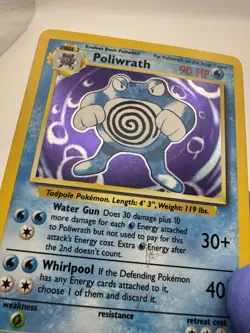 Poliwrath Unlimited Holo Rare Pokemon TCG Base Set 13/102 - HP - Image 3
