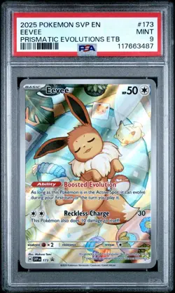 2025 POKEMON SVP EN-SV BLACK STAR PROMO #173 EEVEE PSA 9 - Image 1