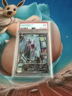 2022 POKEMON GO #072 FULL ART/MEWTWO V PSA 9 - Image 1