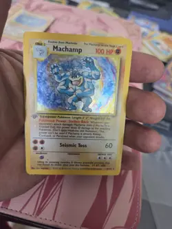 Pokemon TCG Machamp Holo Rare 1st Edition Base Set 8/102 - Image 1