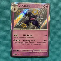 Pokemon TCG Ceruledge 162/091 Baby Shiny Rare Paldean Fates Holo - Image 1