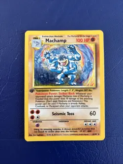 Pokemon TCG Machamp Holo Rare 1st Edition Base Set 8/102 - Image 1