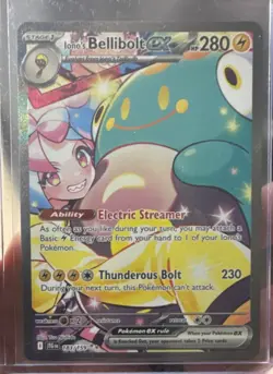 Pokemon Iono's Bellibolt ex 183/159 Sv09 Holo SIR Stage 1 HP 280 Thunderous Bolt - Image 1