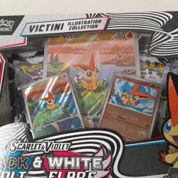 Pokemon S & V Black Bolt & White Flare Victini Illustration Collection Box NEW - Image 2