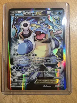 Blastoise EX XY122 Promo Full Art Holo LP Pokemon Card Black Star - Image 1