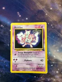 Mewtwo WB First Movie Black Star Promo 3 HP/DMG Vintage Pokemon Card - Image 1