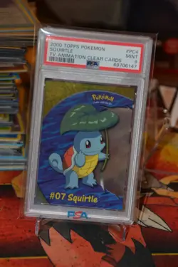 Pokemon TCG PSA 9 Squirtle #PC4 Topps TV Animation Clear Cards - Image 1