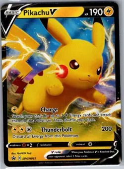 Pikachu V - SWSH061 SWSH: Sword & Shield Promo Cards - Pokemon Card - NM - Image 1
