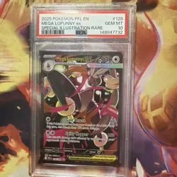 Pokemon Mega Lopunny ex 128/094 Phantasmal Flames Holo SIR PSA 10 2025 - Image 1