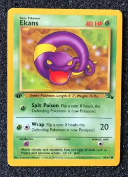 Rare 1st Edition Ekans 46/62 and Arbok 31/62 Pokemon Cards Fossil Set NM - Image 2