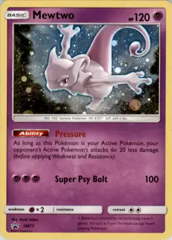 2016 Pokemon Sun & Moon Promo #SM77 Mewtwo Holofoil - Image 1