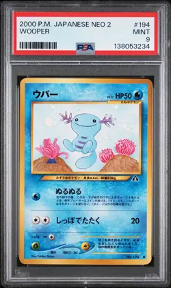 2000 POKEMON JPN NEO 2 #194 WOOPER PSA 9 - Image 1