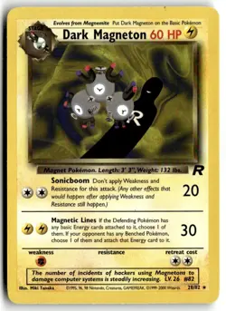 2000 Pokemon - Team Rocket Dark Magneton #28/82 - Image 1