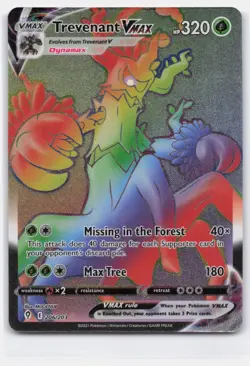 TREVENANT VMAX 206/203 RARE RAINBOW EVOLVING SKIES POKEMON NEAR MINT - Image 2