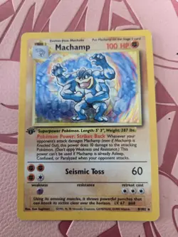 Pokemon TCG Machamp Holo Rare 1st Edition Base Set 8/102 - Image 1