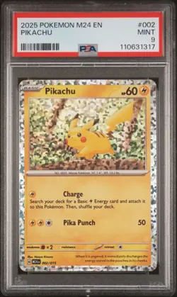 Pokemon Pikachu PSA 9 MINT McDonalds Holo Promo Card 2025 M24en 002/015 - Image 1