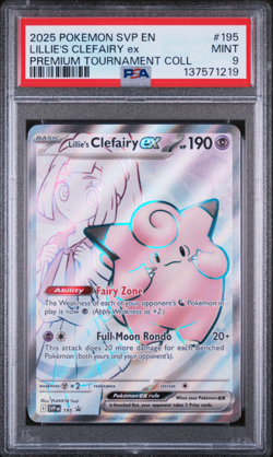 PSA 9 2025 POKEMON SVP EN-SV BLACK STAR PROMO 195 LILLIE'S CLEFAIRY ex PREMIUM - Image 1