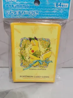 Japanese Pokemon Center Mimosa e Pikachu Card Deck Sleeves 64 count NEW Sealed - Image 2