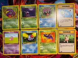 Pokemon Fossil 1st Edition Lot(8 Card) Slowpoke Ekans Tentacool Grimer Shellder - Image 1