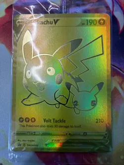 Pikachu V SWSH145 Poke Ball 146 2021 Pokemon Celebrations Gold Promo Card SEALED - Image 2