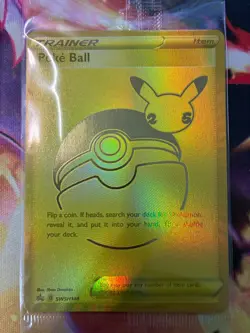 Pikachu V SWSH145 Poke Ball 146 2021 Pokemon Celebrations Gold Promo Card SEALED - Image 3
