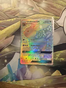 Pokemon Umbreon GX Rainbow Secret Rare Card 154/149 Heavily Played - Image 3
