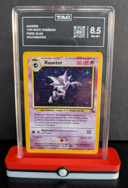 1999 Pokemon Fossil Set Unlimited Holo Card WOTC #6/62 Haunter TAG 8.5 J5581974 - Image 1