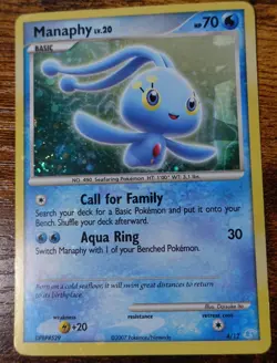 Manaphy 4/12 Holo Additional white Ink + Holobleed Error Pokemon Card LP-PL - Image 1