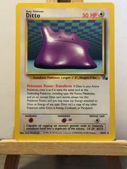 Pokemon TCG Ditto 18/62 Fossil Set Rare Non Holo Trading Card WOTC Vintage - Image 1