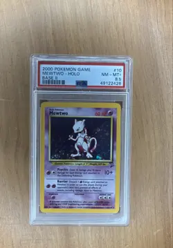 2000 Pokemon Game Base Set 2 Mewtwo Holo 10/130 PSA 8.5 - Image 1