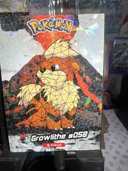 Growlithe #58 - Cracked Ice Holo - Crystal Collection 2024 - Pokemon Card - Image 1