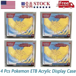 4 PCS Pokemon ETB premium Acrylic Case 99% UV Protection With Magnetic Lid US - Image 1