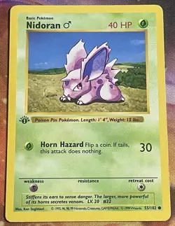 Pokemon TCG: 1999 Base Set Nidoran 1st Edition Shadowless 055/102 - Image 1