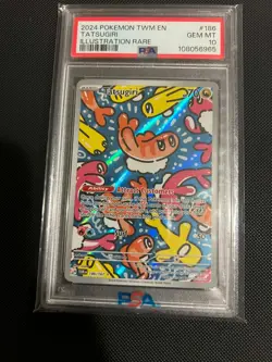 2024 Pokemon TWM En #186 Tatsugiri Illustration Rare PSA 10 GEM MINT - Image 1