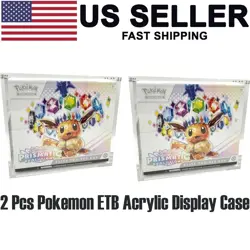 2PCS Pokemon ETB Acrylic Display Case Magnetic Protector Elite Trainer Box US - Image 1