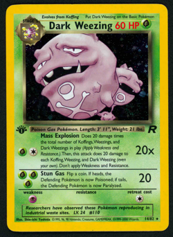 Pokemon Dark Weezing 1st Edition 14/82 Holo Rare Team Rocket (MP) - Image 1