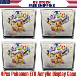 4PCS Premium Acrylic Display Case Box for Pokemon ETB Trainer Boxes UV US STOCK - Image 1