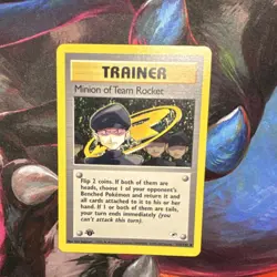 Pokemon Minion of Team Rocket 113/132 1st Edition Gym Heroes Trainer LP - Image 1