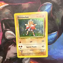 Pokemon Hitmonchan 7/102 Base Set Holo Rare WOTC Vintage LP - Image 1