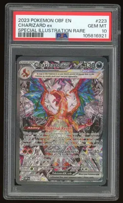 2023 Pokemon OBF EN Charizard Ex SIR Special Illustration RARE 223 PSA 10 - Image 1