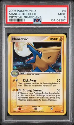 2006 POKEMON EX CRYSTAL GUARDIANS #8 MANECTRIC-HOLO PSA 9 - Image 1
