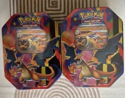Pokemon TCG Mega Charizard Y EX Tin x2 Sealed New - Image 1