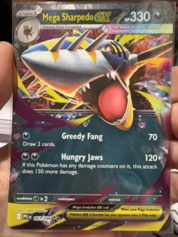 pokemon cards - Mega Sharpedo EX 061/094 - Dark - Greedy Fang - Hungry Jaws - Image 1