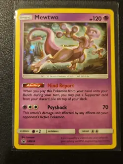 Pokemon Sun & Moon Black Star Promo Card Mewtwo SM214 Holo TCG - Image 1