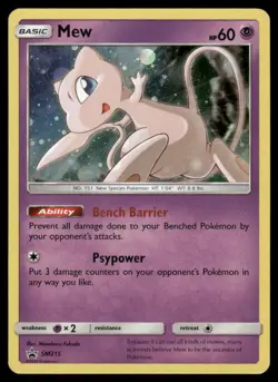 Pokemon Cards Mew SM215 Sun & Moon Promo Holo Promo LP - Image 1